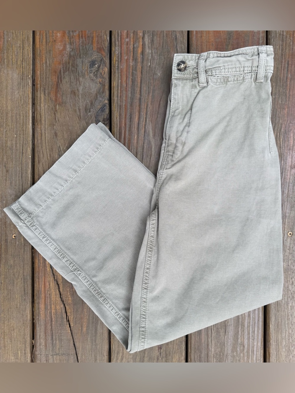 Free People Patti Wide Leg High Rise Crop Pant Sage We The Free Size 24!